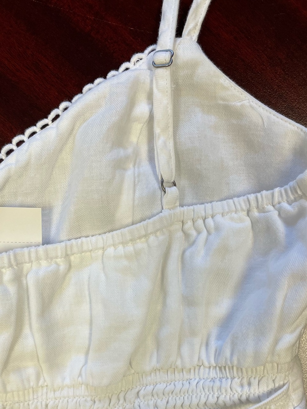 Hollister White Cotton Babydoll Cami Tank Top NWT Size Small Adjustable Straps - Picture 7 of 8